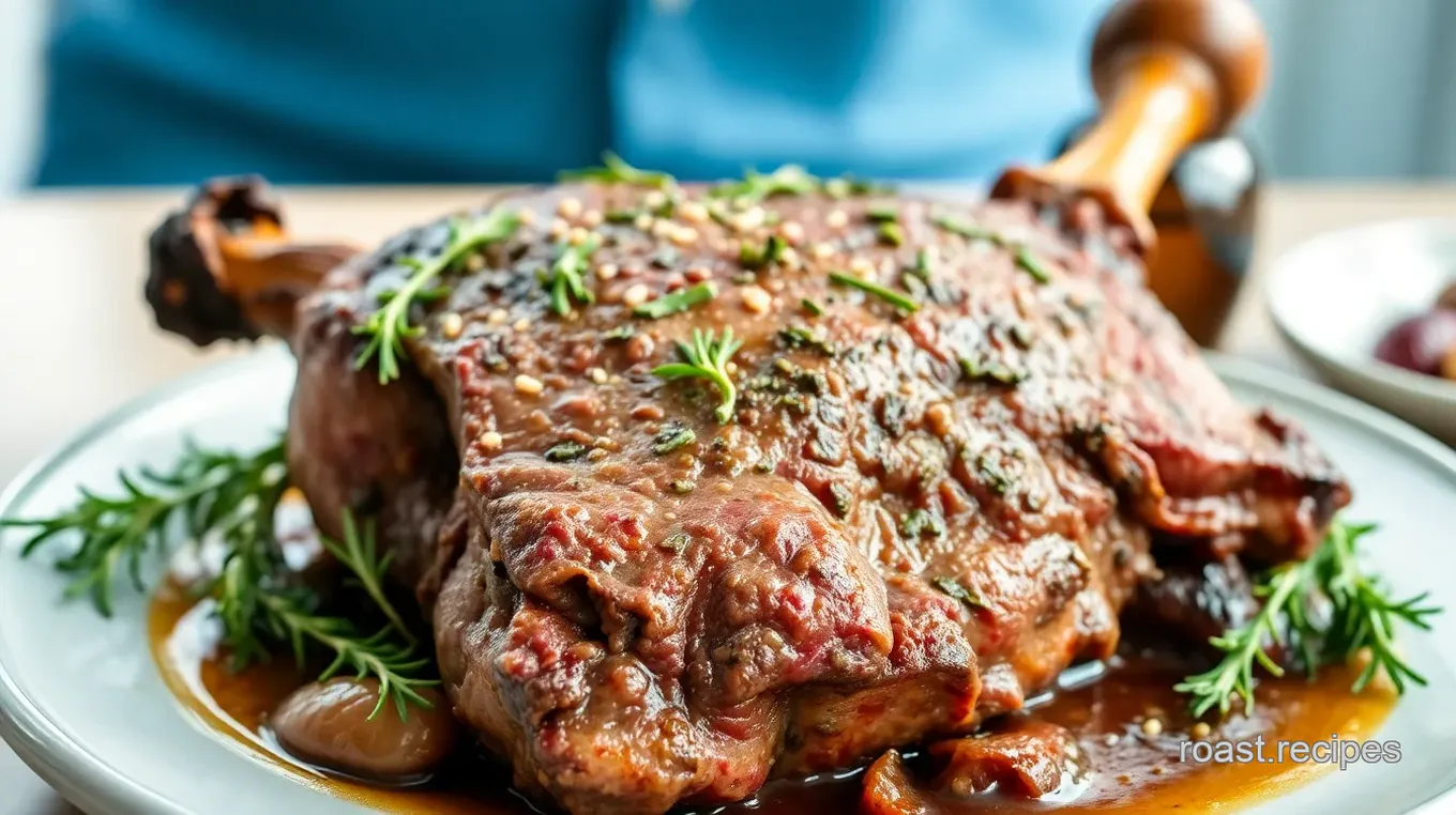 Slow Roasted Beef Shoulder with Herbs