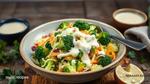 Mixing Broccoli Slaw with Creamy Dressing