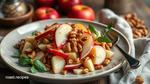 Mixing Apple Salad with Crunchy Nuts