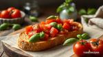 Bake Toasted Bread with Tomatoes & Fresh Basil