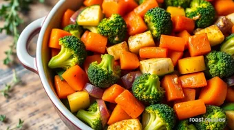 18 qt roaster oven: Easy Herb-Roasted Vegetable Medley Recipe! recipe card