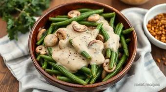 Bake Green Beans with Creamy Mushroom Sauce