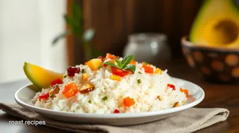 Cooked Coconut Rice with Tropical Flavors