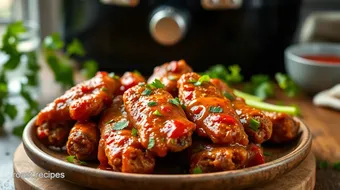 Air Fryer Chicken Wings with Spicy Sauce