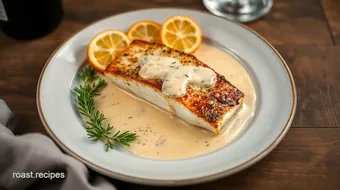 Pan-Seared Sea Bass with Creamy Wine Sauce