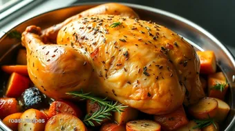 Best Herb-Roasted Chicken and Veggies in an 18 Quart Roaster Oven recipe card