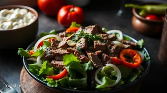 The Ultimate Philly Cheesesteak Salad: 5 Easy Steps to Deliciousness! recipe card