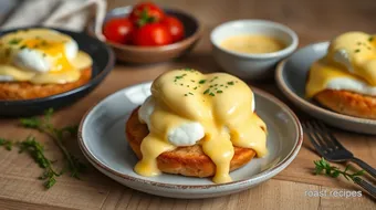 Poached Eggs Benedict with Creamy Sauce