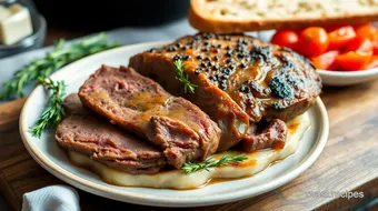 Roast Beef with Delicious Garlic Bread