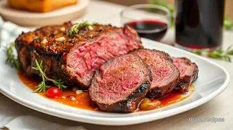 Roast Tender Beef with Red Wine Delight recipe card