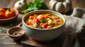 Simmered Vegetable Soup with Fresh Veggies