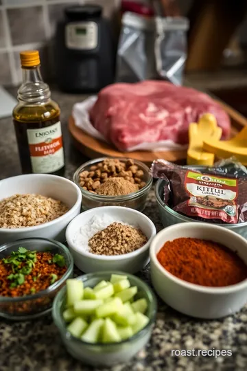 Chipotle-Style Slow Roasted Taco Meat ingredients