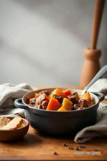 One-Pot Beef Stew with Tender Vegetables presentation