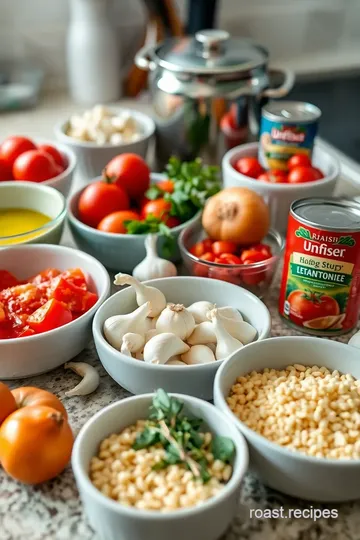 Creamy Roasted Tomato Soup with Crispy Croutons ingredients