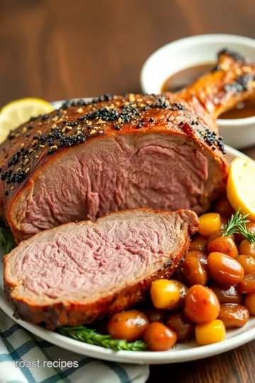 Slow-Roasted Arm Roast with Garlic and Herbs presentation
