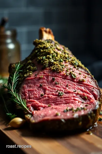 Herb-Crusted Prime Rib Roast presentation