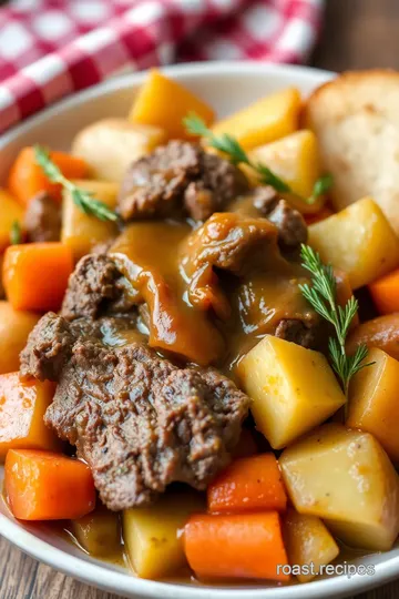 Mississippi Pot Roast with Potatoes and Carrots presentation