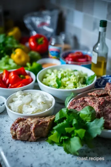 Philly Cheesesteak Salad ingredients