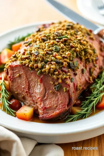 Roasting Elk with Flavorful Herb Crust presentation