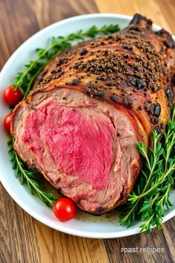 Perfectly Roasted Top Rib Roast presentation