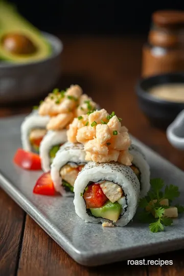 Sushi Rolls with Fresh Ingredients presentation