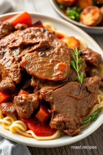 Savory Pot Roast with Tender Flavorful Meat presentation