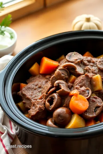 Savory Slow-Cooked Elk Roast with Root Vegetables presentation