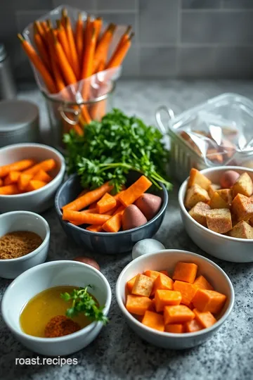 Simple Roasted Carrots and Red Potatoes in Ninja Air Fryer ingredients