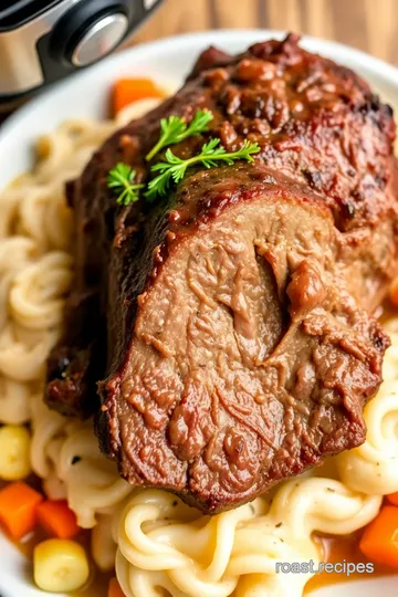 Slow-Cooked Chuck Roast with Vegetables presentation