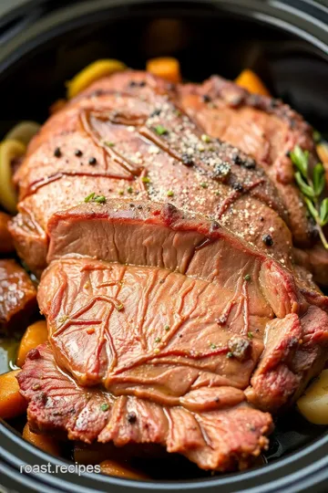 Slow Cooker Ribeye Roast presentation
