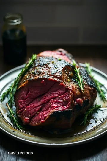 Slow-Roasted Cross Rib Wagyu Chuck Roast with Garlic Herb Crust presentation