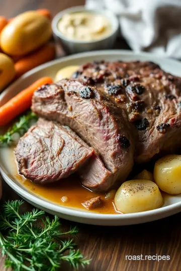 Savory Herb-Glazed Steam Oven Chuck Roast presentation