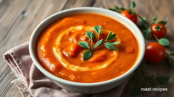 Creamy Roasted Tomato Soup with Crispy Croutons