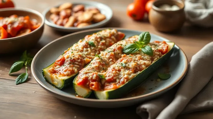 Delicious Italian Stuffed Zucchini Boats